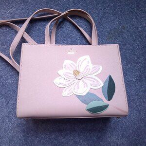 Gorgeous Pink Kate Spade Purse/Bag with Magnolia Applique